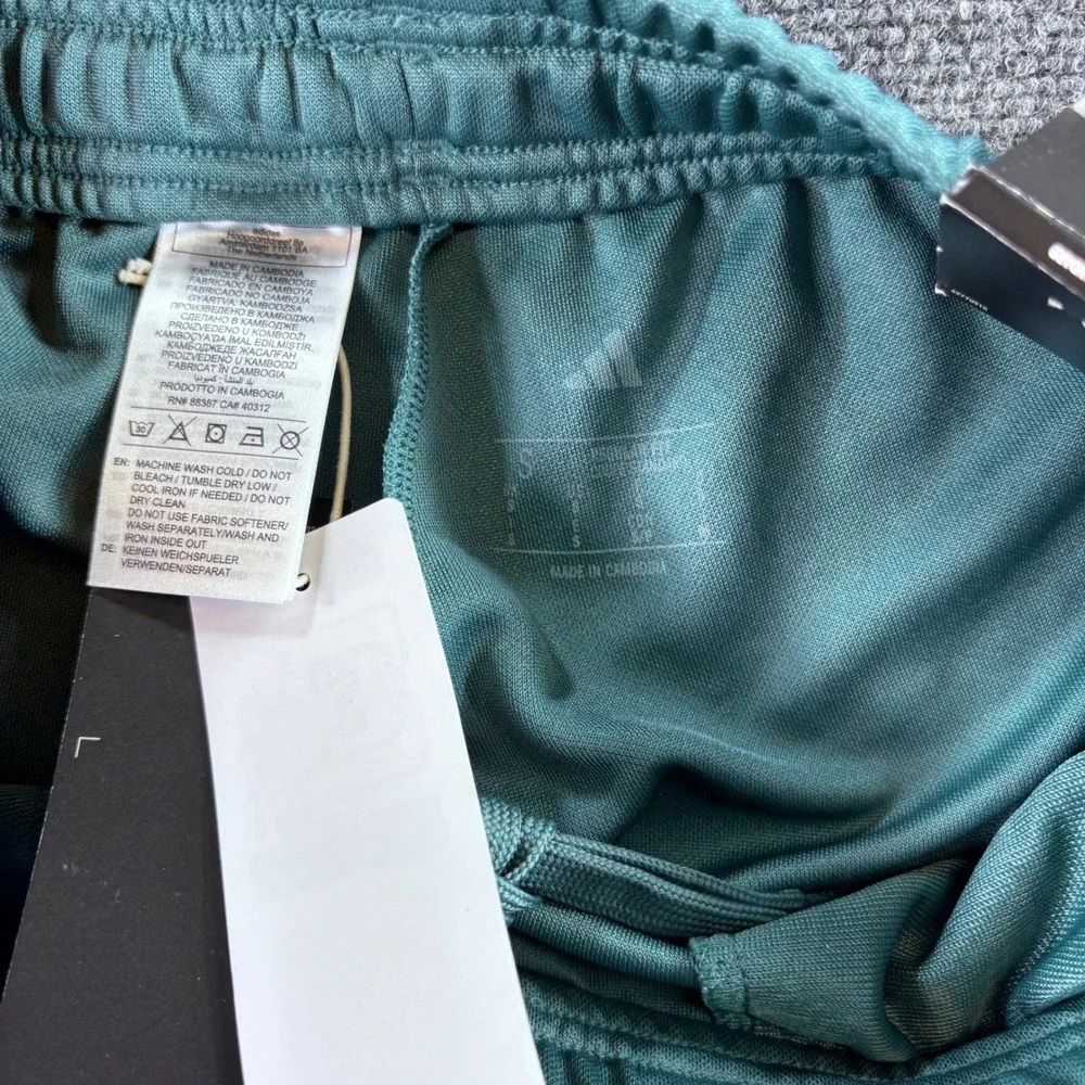 Adidas Tiro ES Pants Mens S Teal White Tapered Soccer Training New Tiny Flaw
